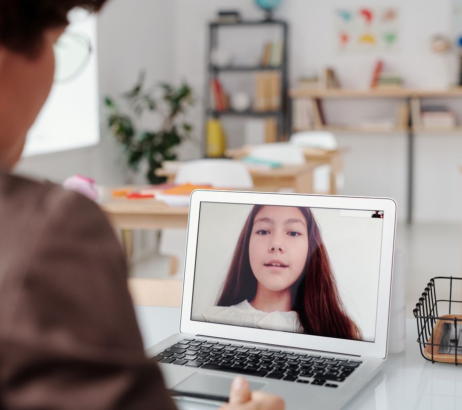 Live online class interface mockup